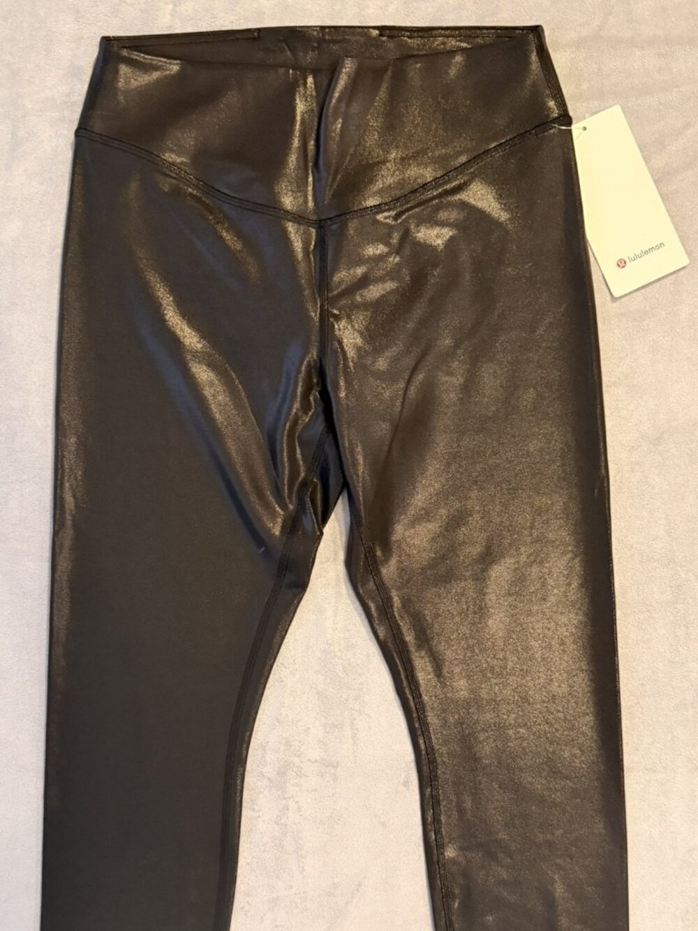 lululemon | Wunder Under SmoothCover tights | foil | size 10